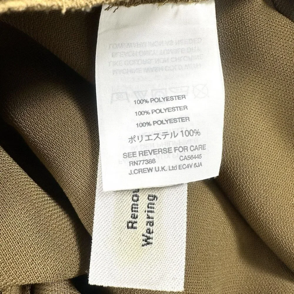 J Crew Pants Pull On Womens 12 Olive Green Pockets Lightweight Office Career